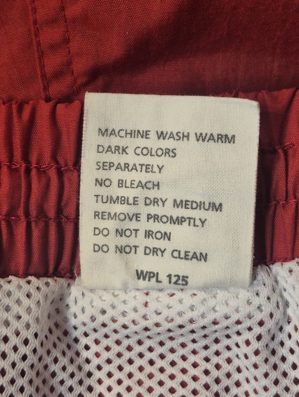 Vintage 90s Chaps Ralph Lauren Swim Trunks Red Nylon Logo XL Short Inseam - Picture 9 of 14